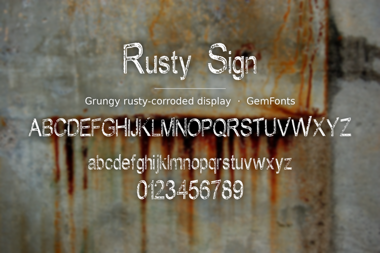 Preview of Rusty Sign Font