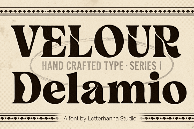 Preview of Velour Delamio Font