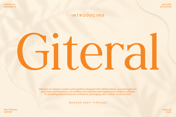 Preview of Giteral Font