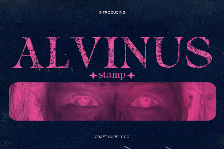 Preview of Alvinus Stamp Font