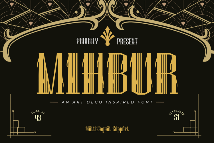Mihbur | Art Deco Font