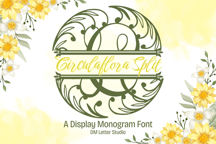 Preview of Circulaflora Split Monogram Font