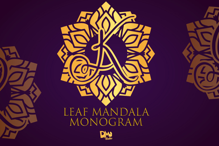 Leaf Mandala Monogram Font