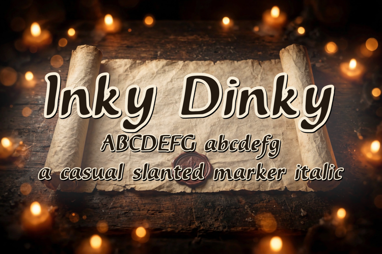 Preview of Inky Dinky Font