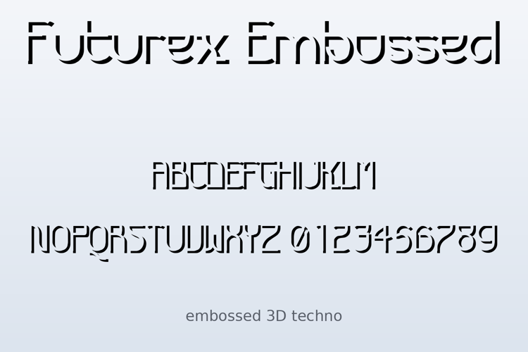 Preview of Futurex Embossed Font