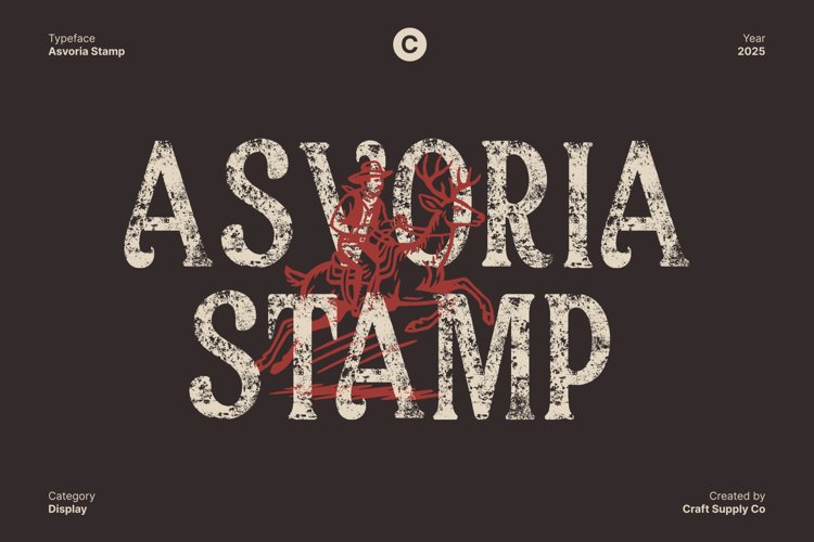 Preview of Asvoria Stamp Font