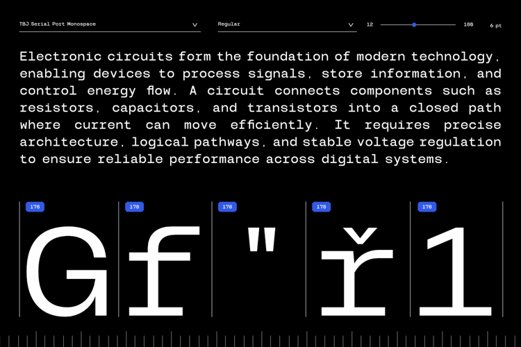 Preview of TBJ Serial Port Monospace Font
