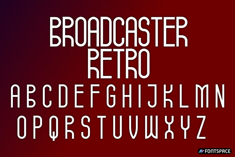 Preview of Broadcaster Retro Font