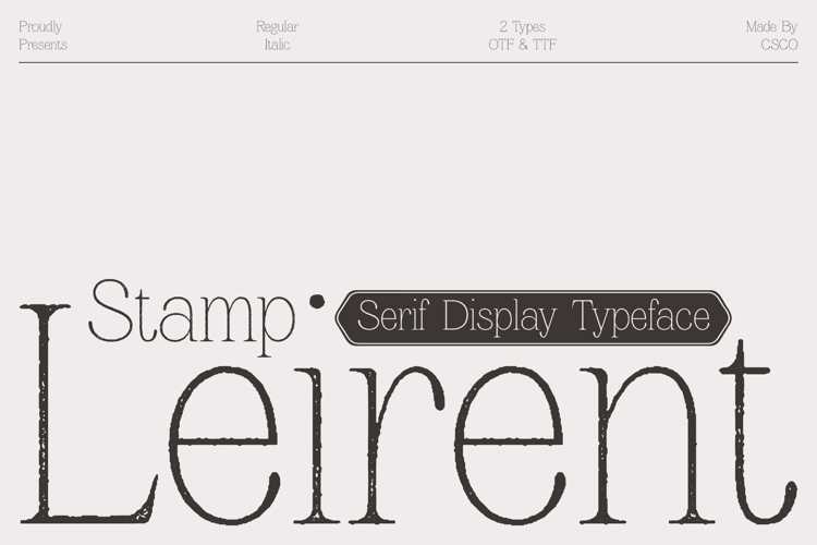 Leirent Stamp Font