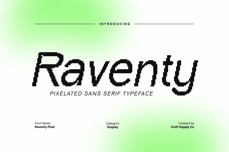 Preview of Raventy Pixel Font
