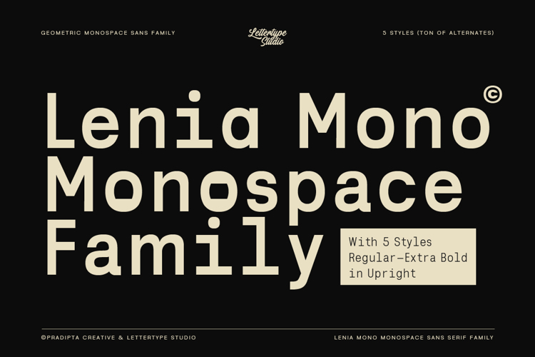 Preview of Lenia Mono Font