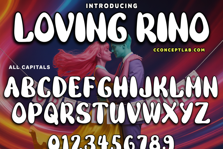Preview of LOVING RINO Font