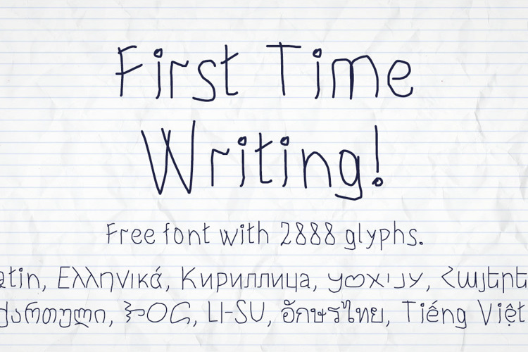 Preview of First Time Writing ! Font