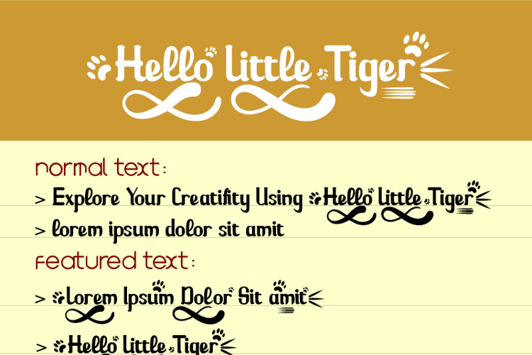 Hello Little Tiger Font