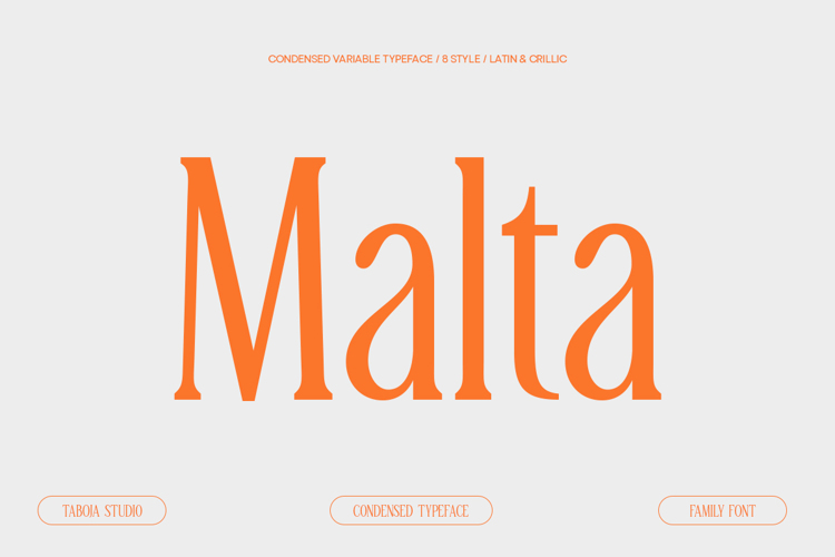 Preview of TBJ Malta Serif Font