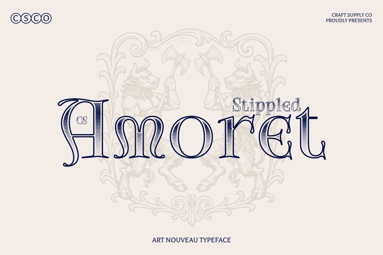 Preview of CS Amoret Stippled Font