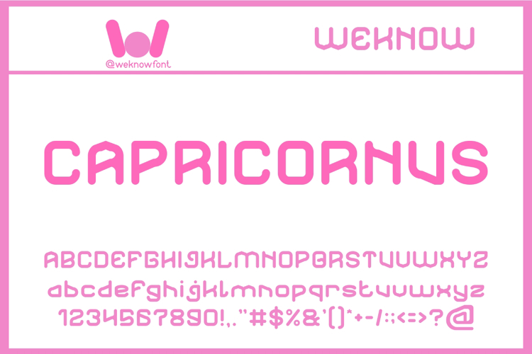 Preview of CAPRICORNUS Font