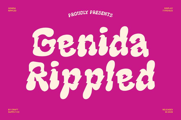 Preview of Genida Rippled Font