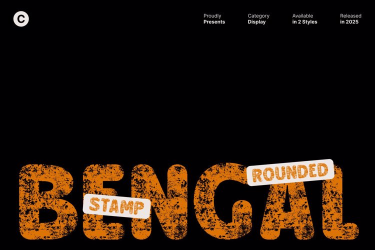 Preview of Bengal Rounded Stamp Font