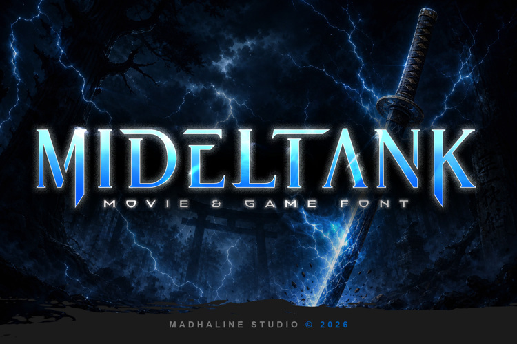 Preview of MIDELTANK Font