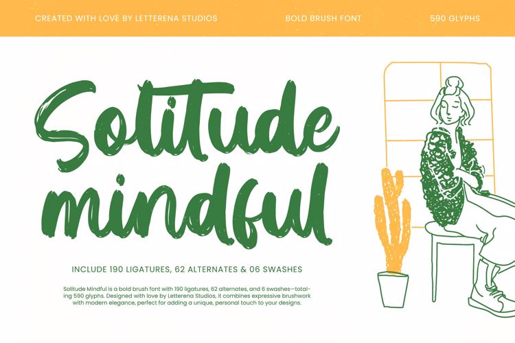 Preview of Solitude Mindful VERSION Font