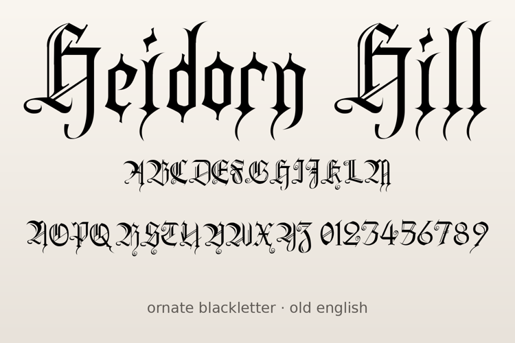 Preview of Heidorn Hill Font
