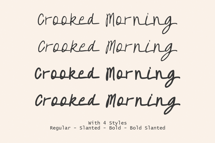 Preview of Crooked Morning Font