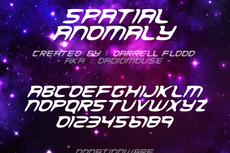 Spacial Anomoly Font