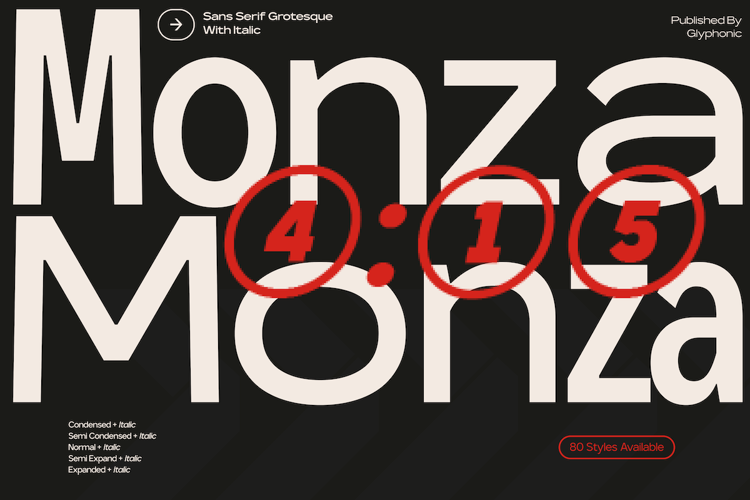 Preview of GC Monza Sans Font