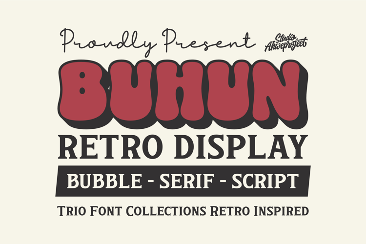Preview of Buhun Retro Three Font