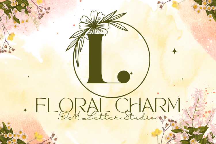 Preview of Floral Charm Monogram Font