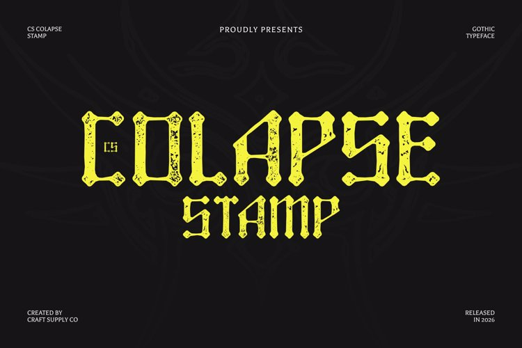Preview of CS Colapse Stamp Font