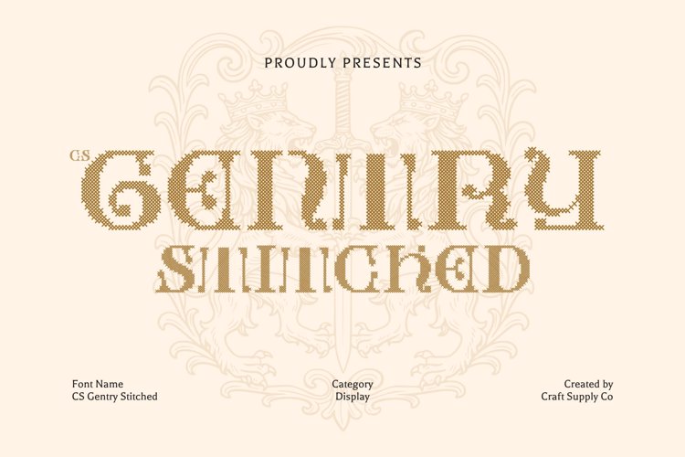 Preview of CS Gentry Stitched Font