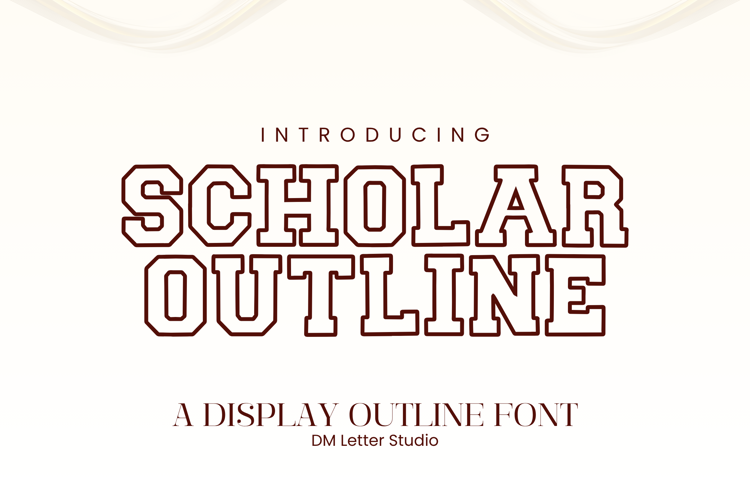 Preview of Scholar Block Outline Font