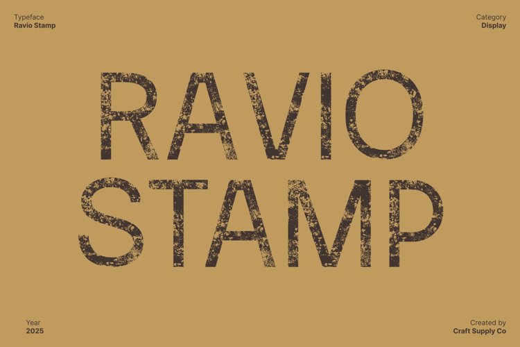 Preview of Ravio Stamp Font