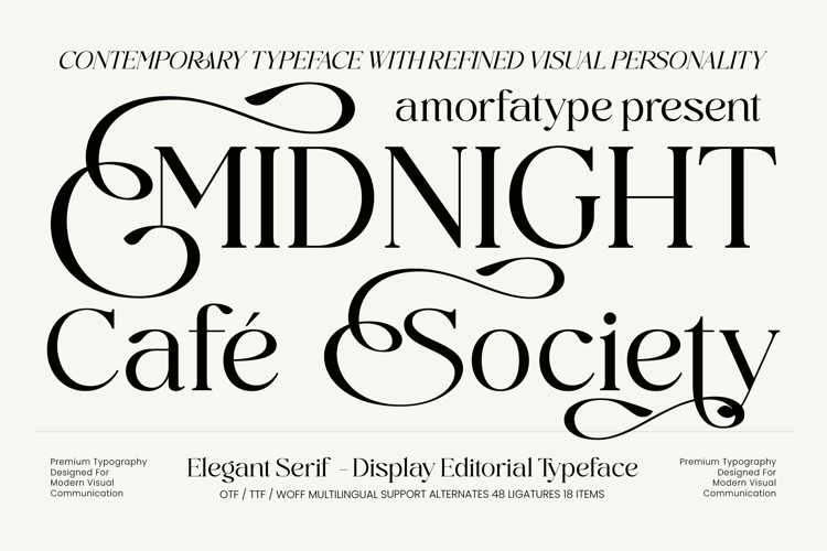 Preview of Midnight Cafe Society Font