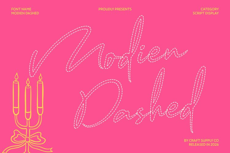 Preview of Modien Dashed Font