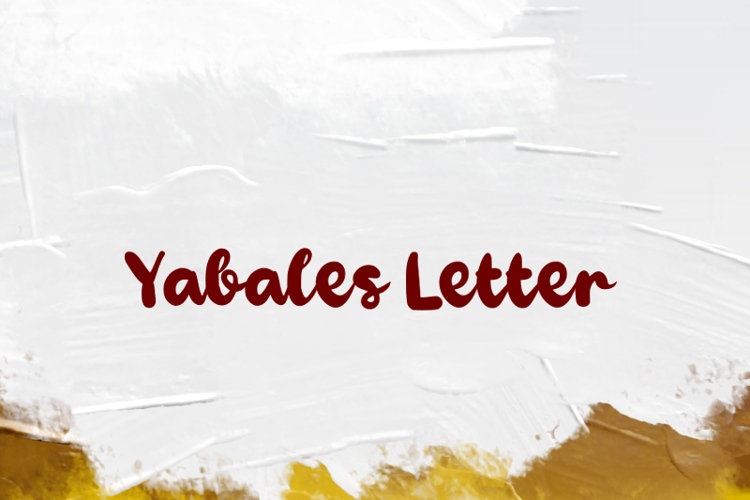 Preview of y  Yabales Letter Font