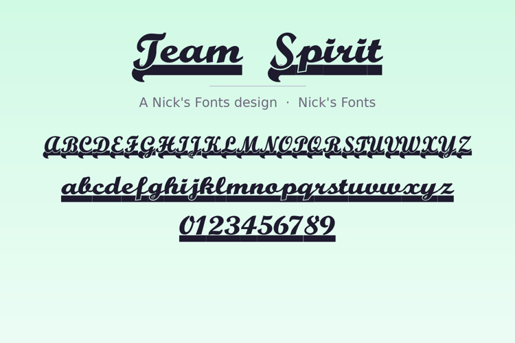 Preview of Team Spirit Font