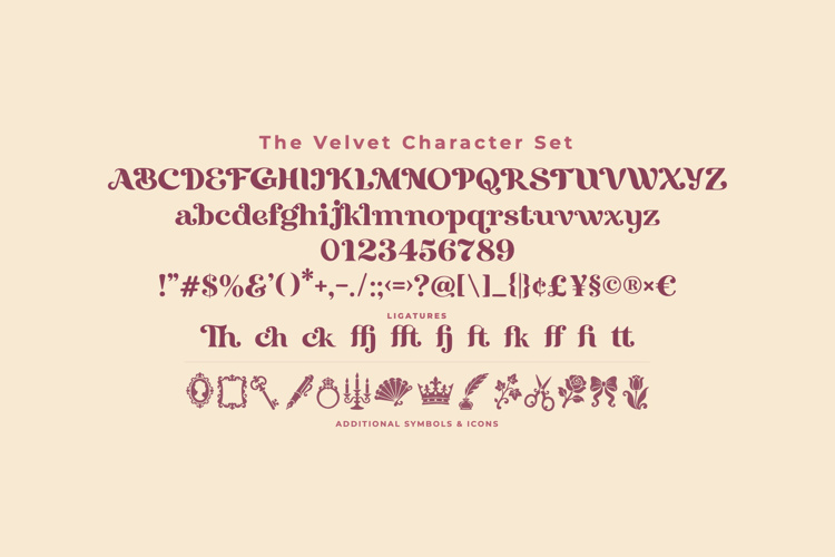 Preview of Velvet Swash Font