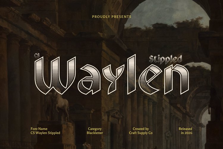 Preview of CS Waylen Stippled Font