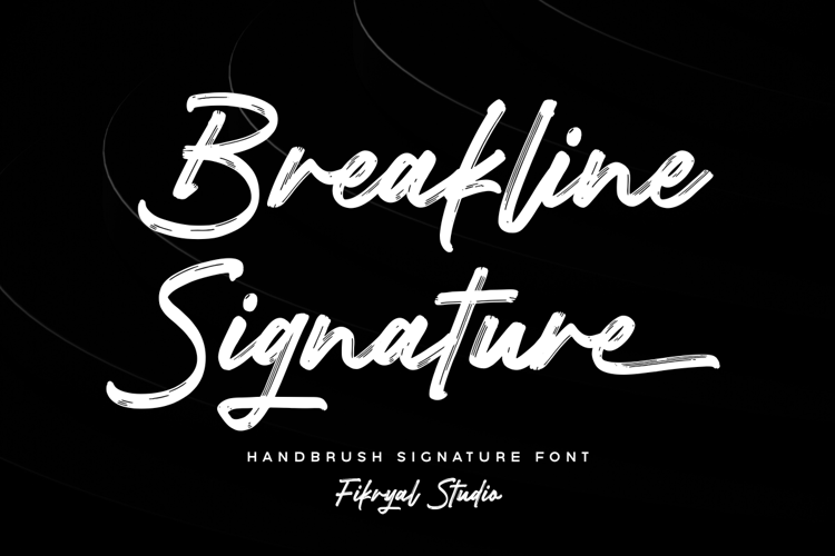 Preview of Breakline Signature Font
