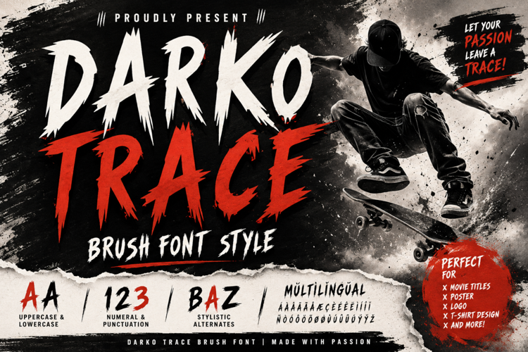 Preview of Darko Trace Font