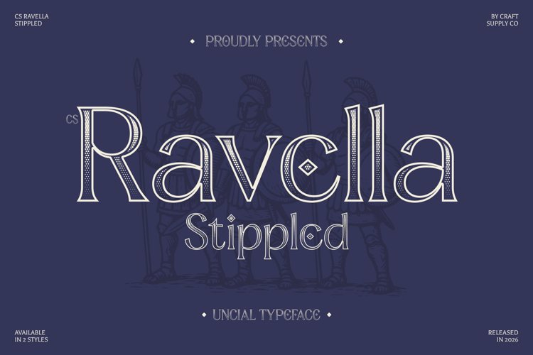 Preview of CS Ravella Stippled Font