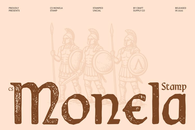 Preview of CS Monela Stamp Font