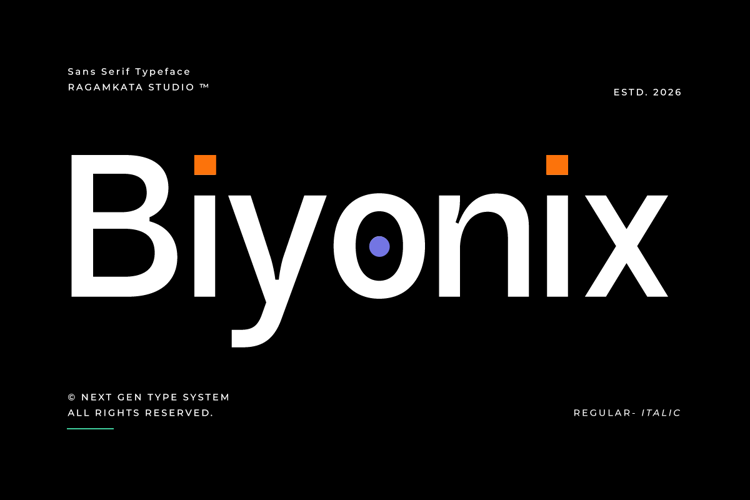 Preview of Biyonix Font