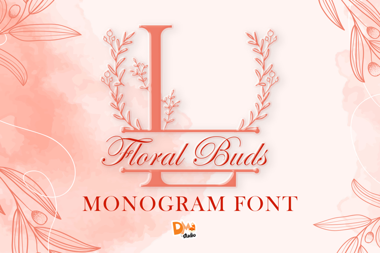 Preview of Floral Buds Monogram Font