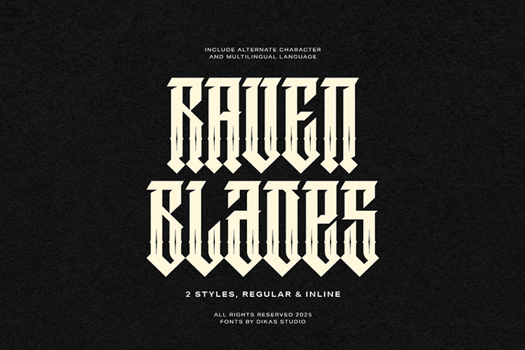 Preview of Raven Blades Font