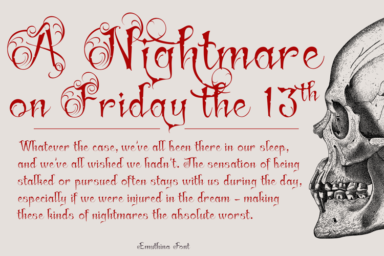 Preview of Emuthina Font