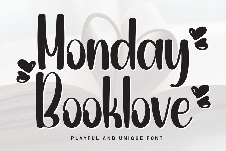 Preview of Monday Booklove Font